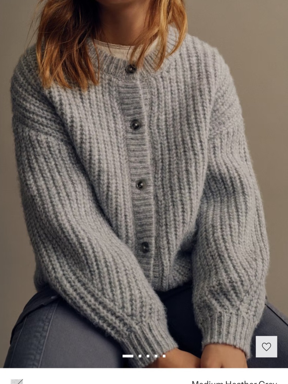 MANGo Heather Gray Button-Front Chunky Knit Sweater Size 5-6 NWT